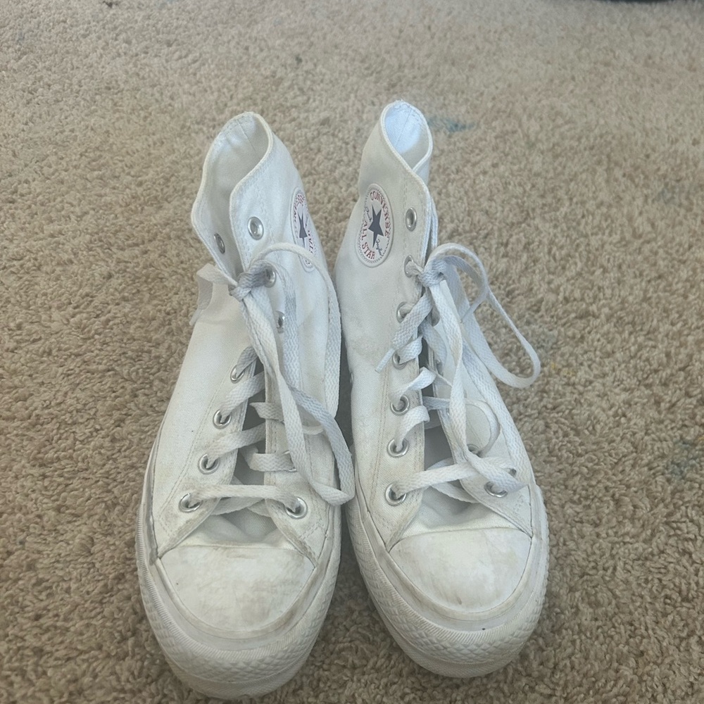 White custom converse